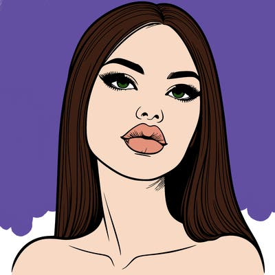 realistic woman with full lips
