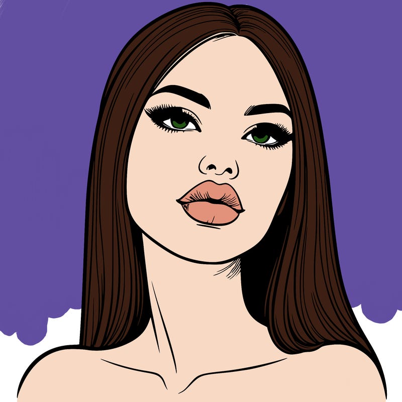realistic woman with full lips