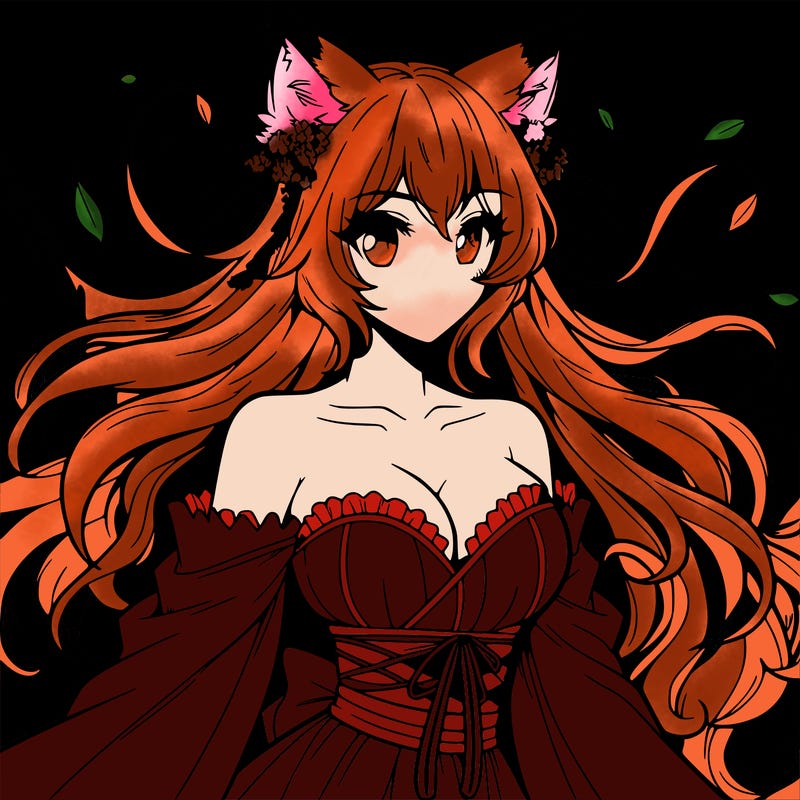 manga character and beauty woman woolf