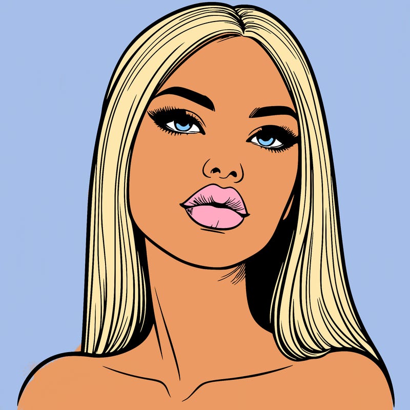 realistic woman with full lips