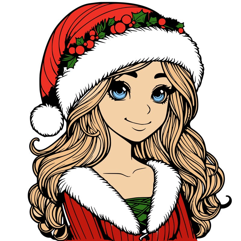 realistic christmas  girl
