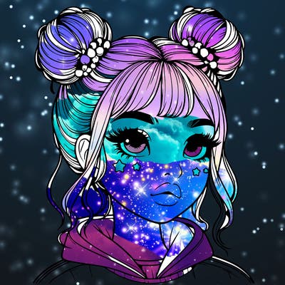 realistic girl with space buns