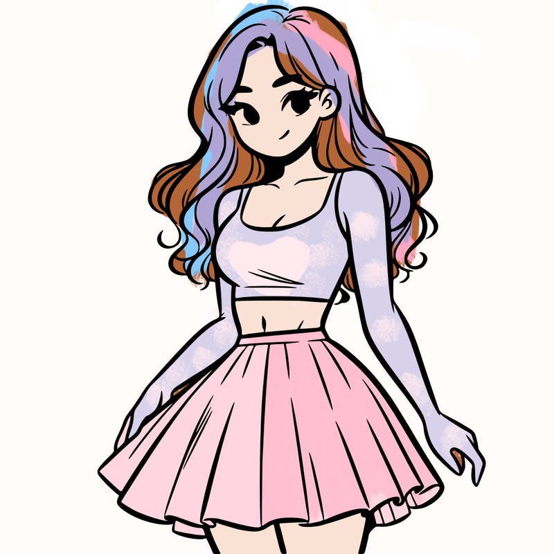 woman in a skirt and crop top