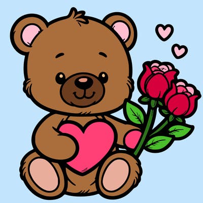 teddy bear a holding heart