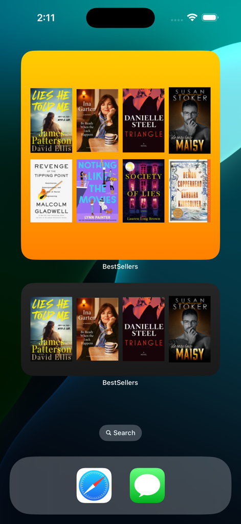 BestSellers for Book Store - iOS-Startbildschirm-Widgets, die trendige Buchcover aus der Bestseller-App anzeigen.