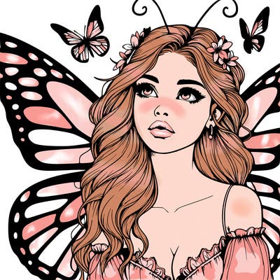butterfly fairy realistic girl
