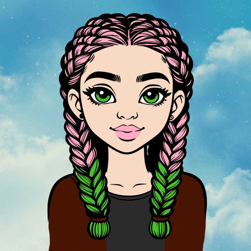 realistic girl with braids
