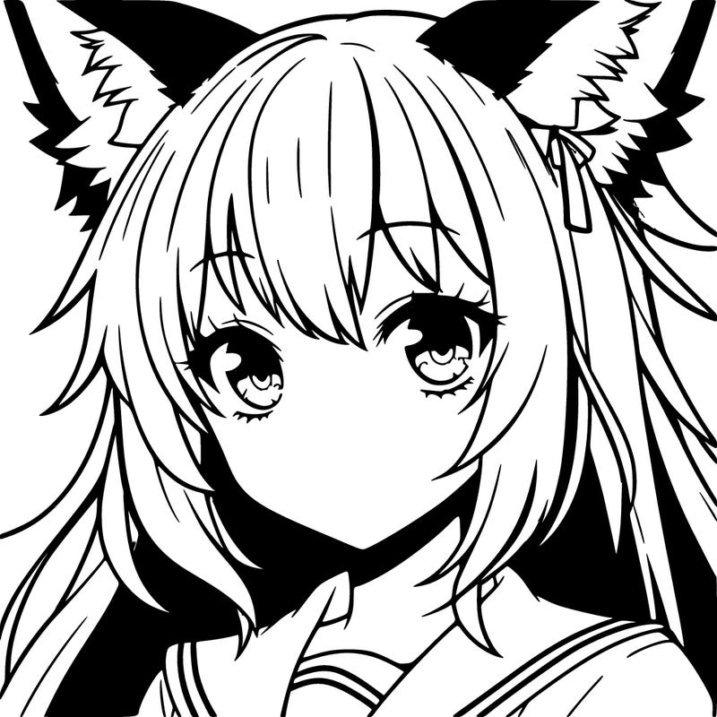 anime girl with fox ears