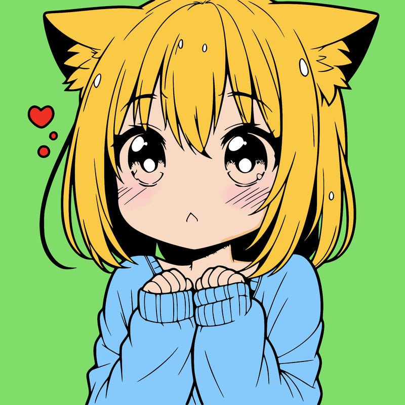 shy anime catgirl