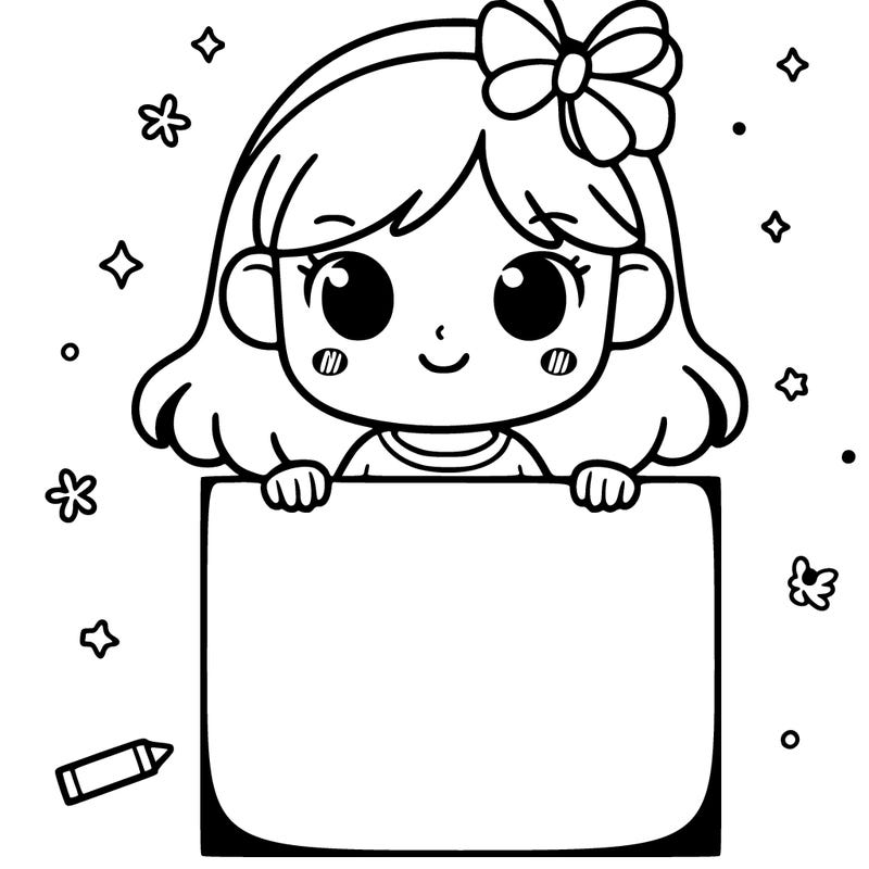 girl with blank piece of paper