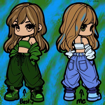 girl in crop top and baggy pants