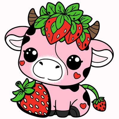 cute strawberry cow