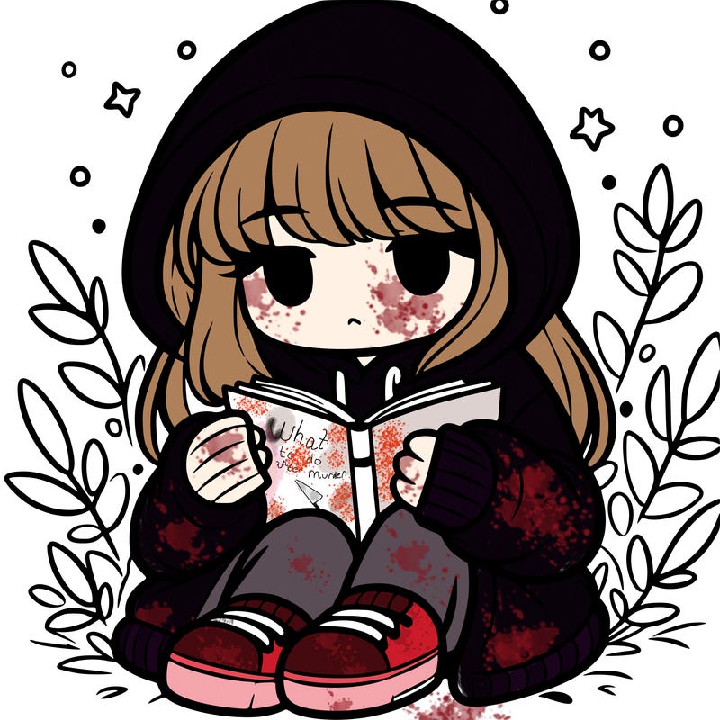 girl in oversized hoodie reading a book