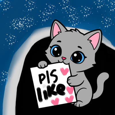 a small cat with a blank sheet of paper in its hand. the cat is sooooooo cute!