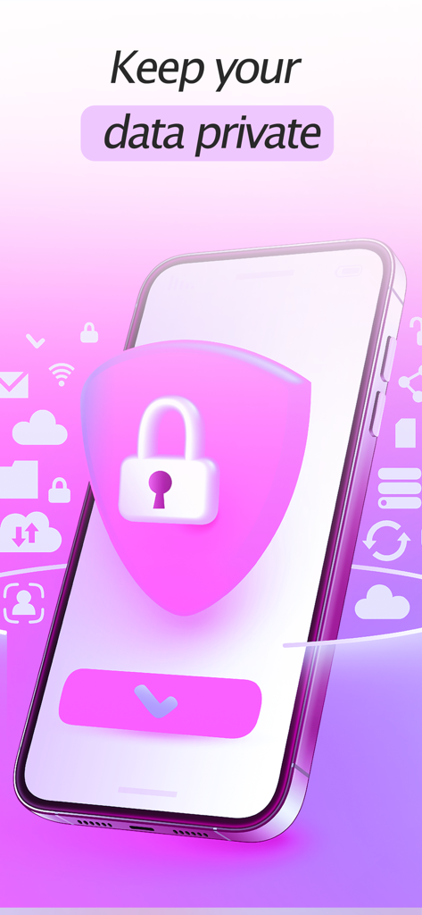 Period Tracker・Cycle Calendar - 데이터를 비공개로 유지하세요 메시지와 함께 보안 방패 및 잠금이 표시된 스마트폰 화면