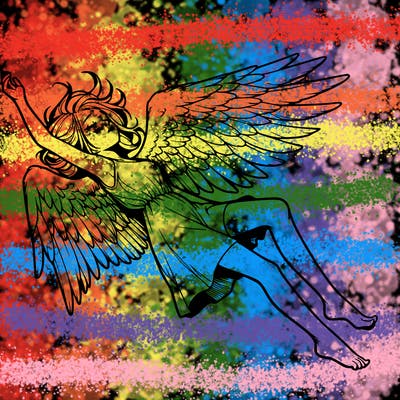 a falling angel realistic