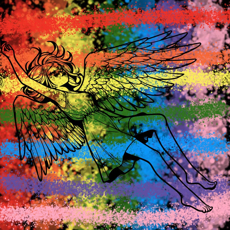 a falling angel realistic