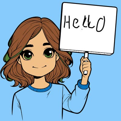 realistic girl holding up a sign