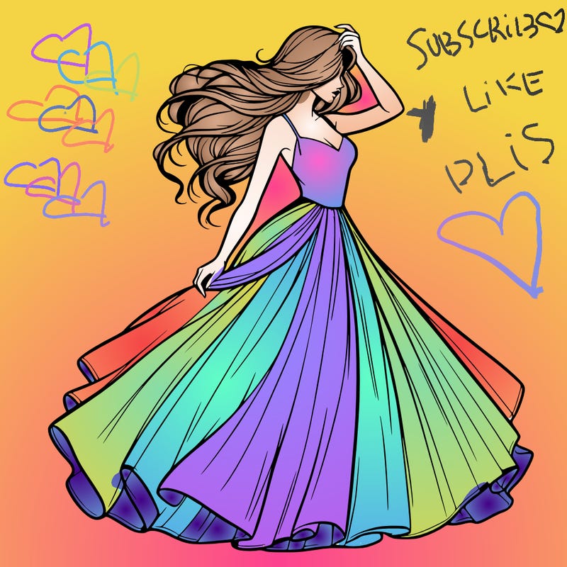 realistic woman with dress flowing in the wind