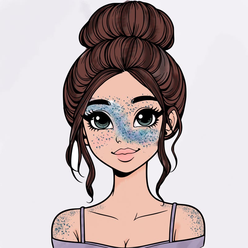 realistic pretty girl with bun