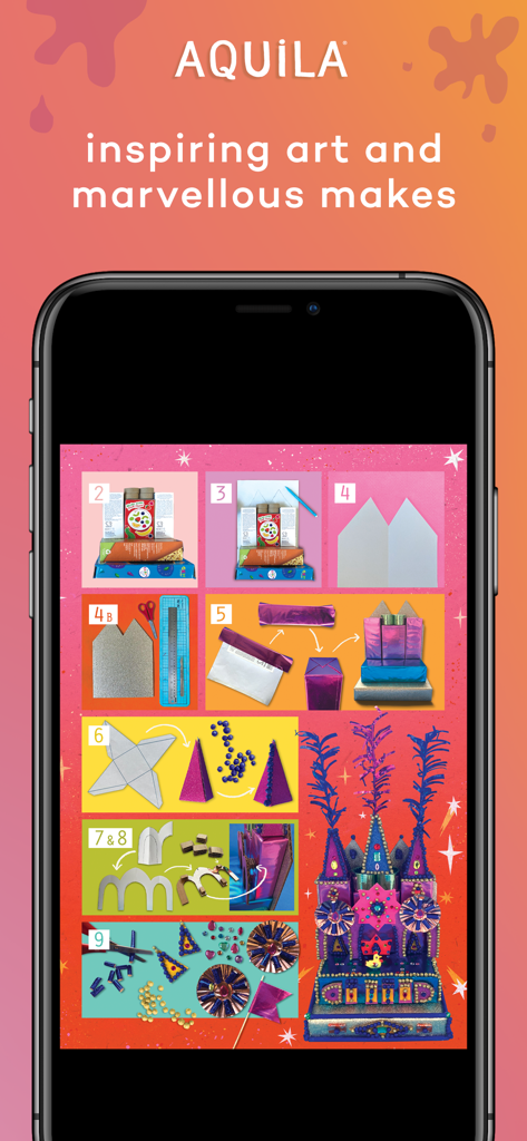 A step-by-step art and craft project tutorial for children in the Aquila app