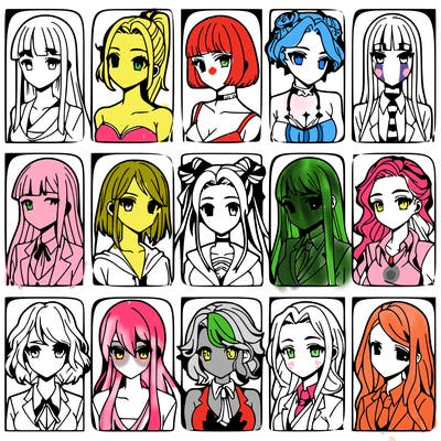 girls that look diffrent anime