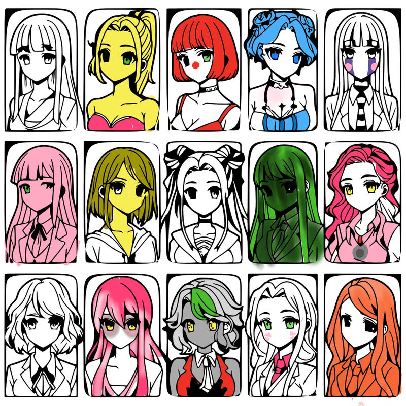 girls that look diffrent anime