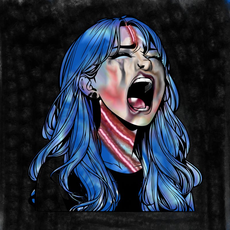 screaming realistic, girl