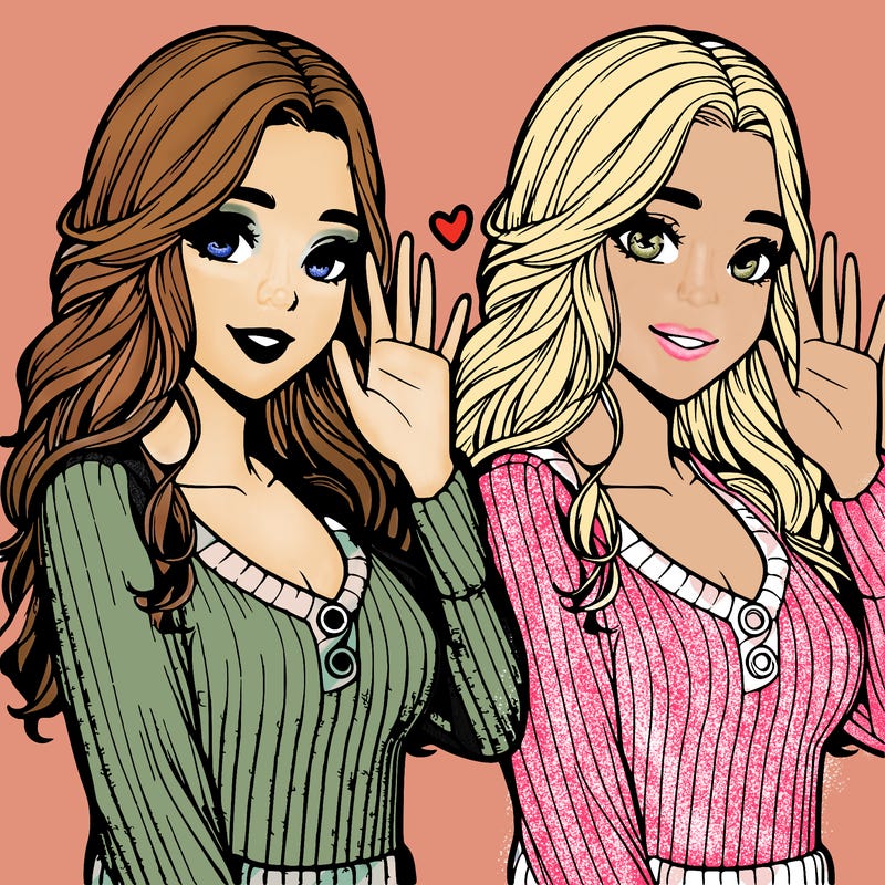 realistic pretty girl waving at her friend