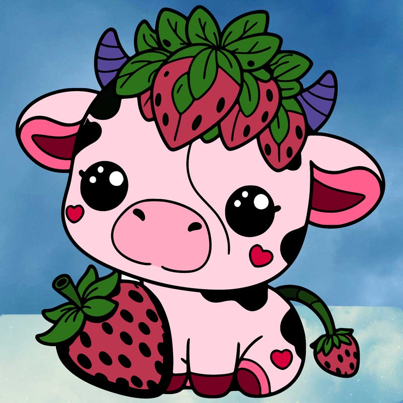 cute strawberry cow