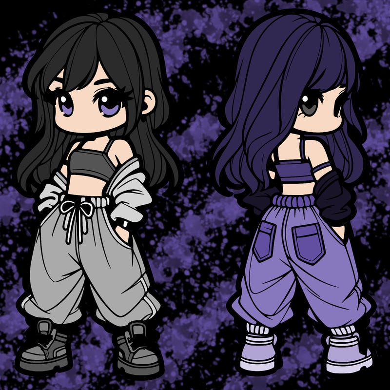 girl in crop top and baggy pants