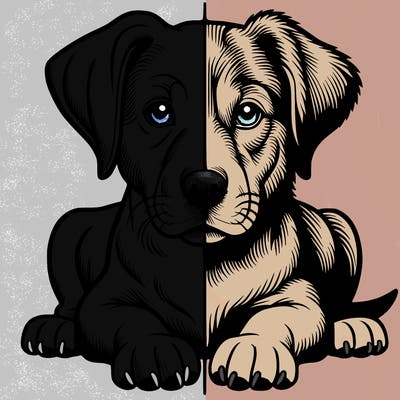 realistic dog split picture