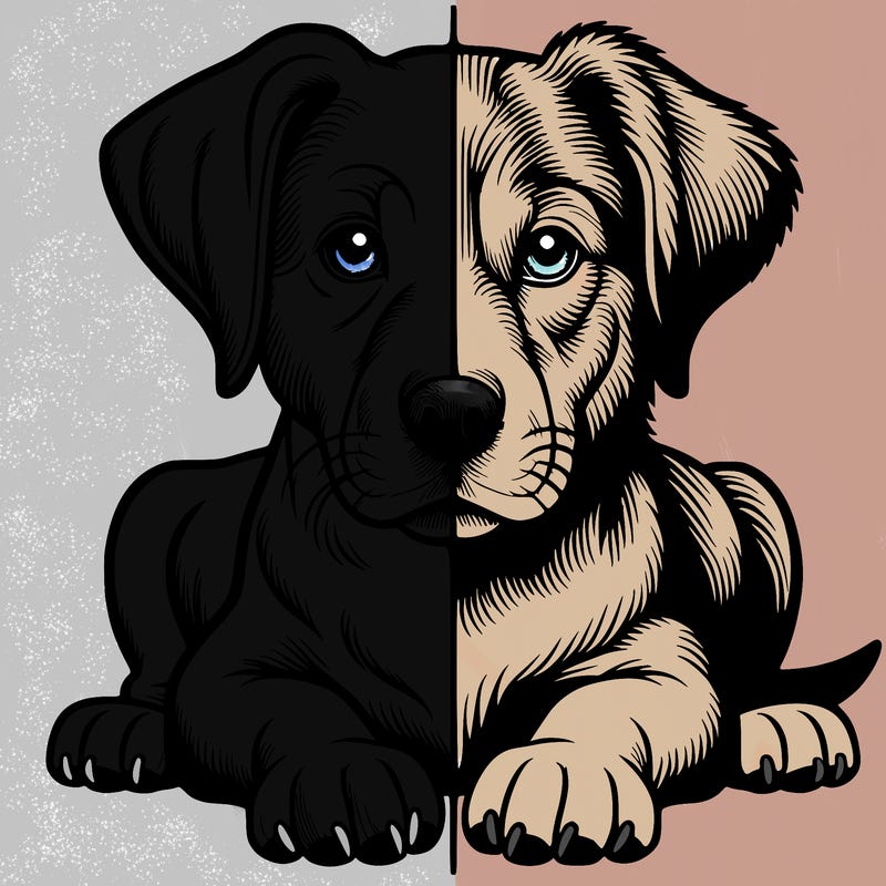 realistic dog split picture