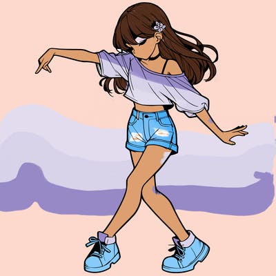 realistic girl danceing