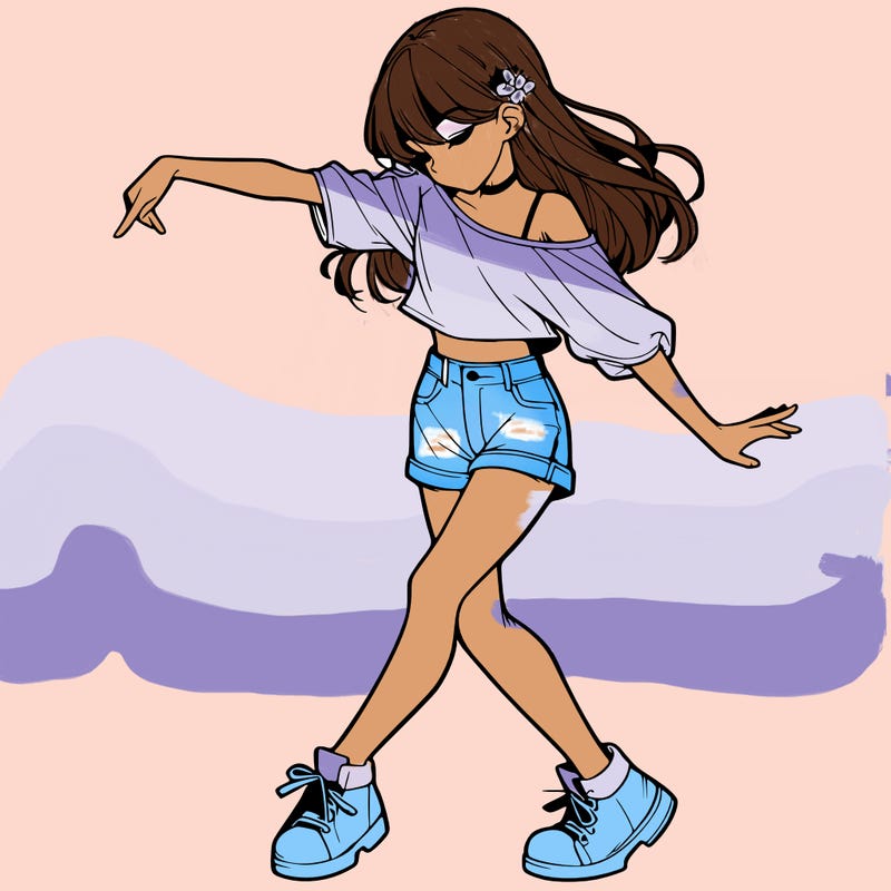 realistic girl danceing