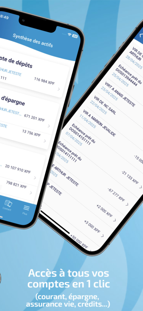 BNC Ma Banque - BNC Ma Banque mobile app dashboard showing account balances and financial transactions