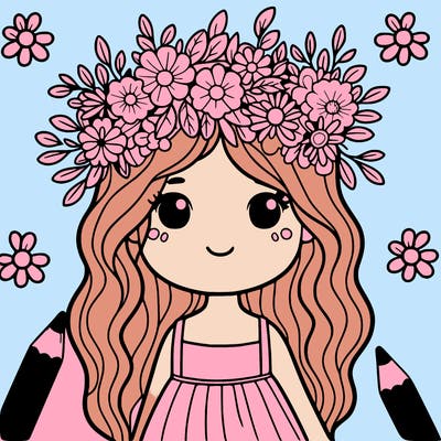 girl with flowers crown