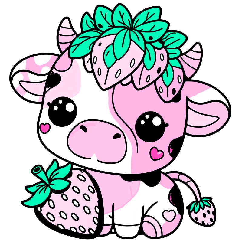 cute strawberry cow