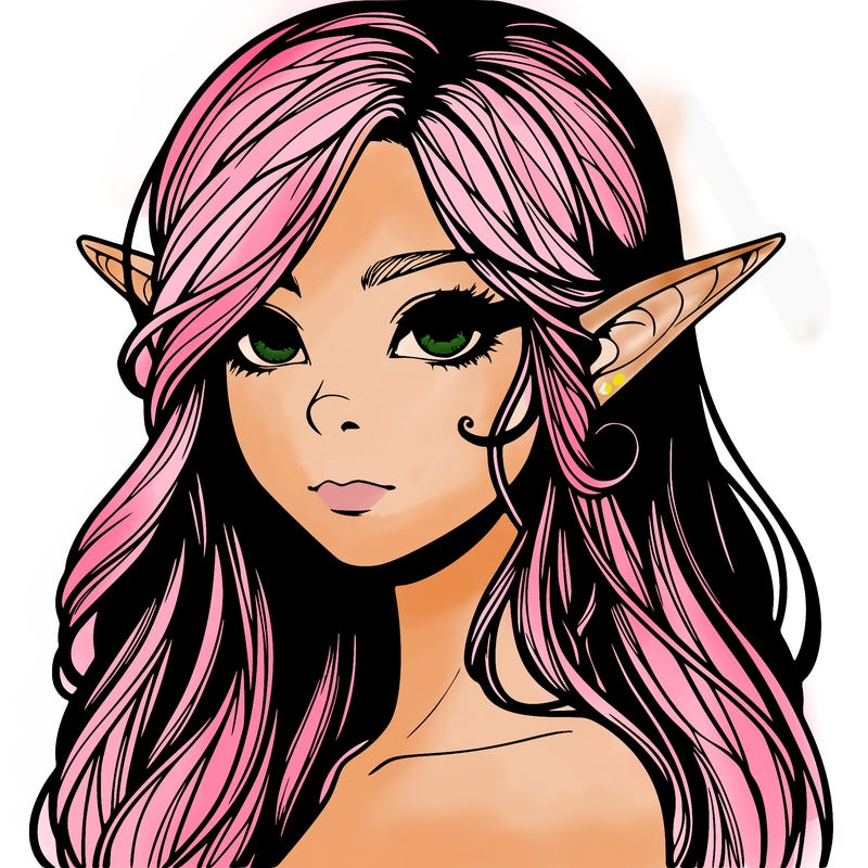 elf girl realistic dark fantasy