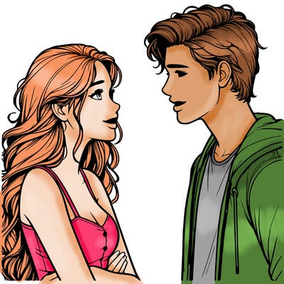 realistic girl talking to her boyfriend crush