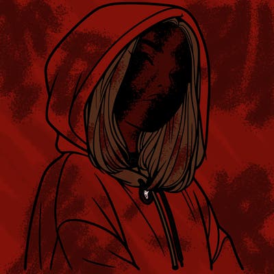 a realistic girl in a hoodie