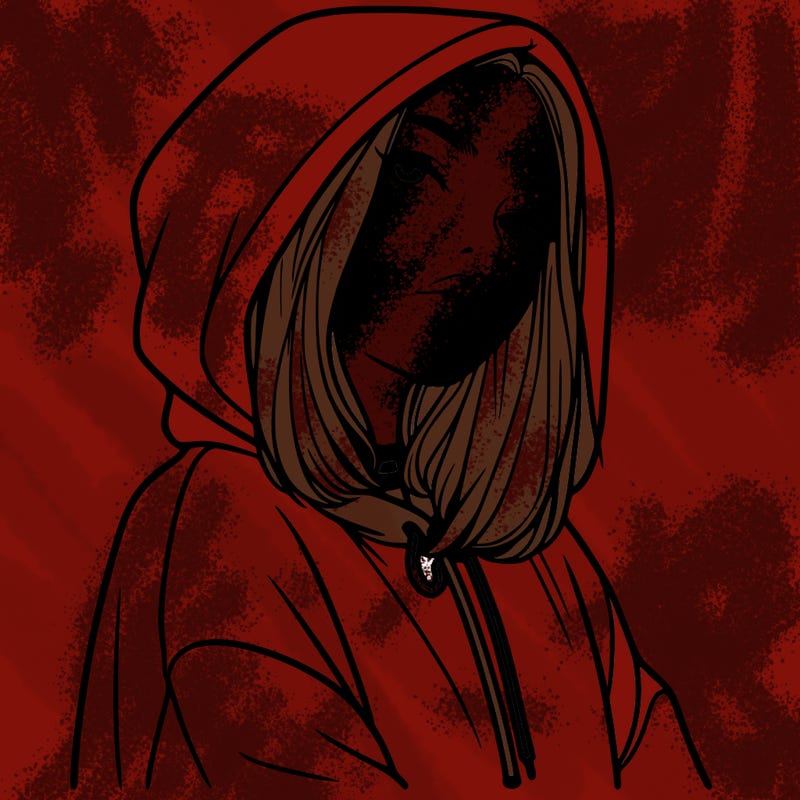 a realistic girl in a hoodie