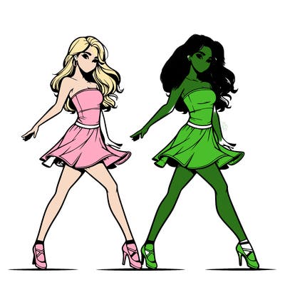 realistic dancing girl