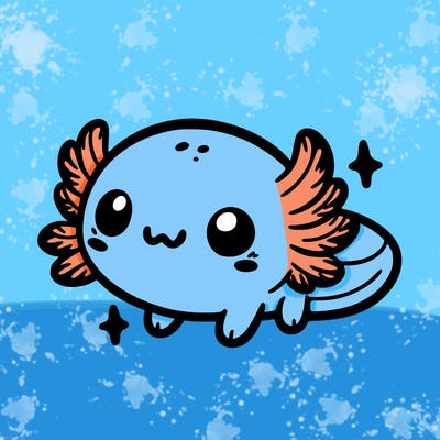 cute easy baby axolotl