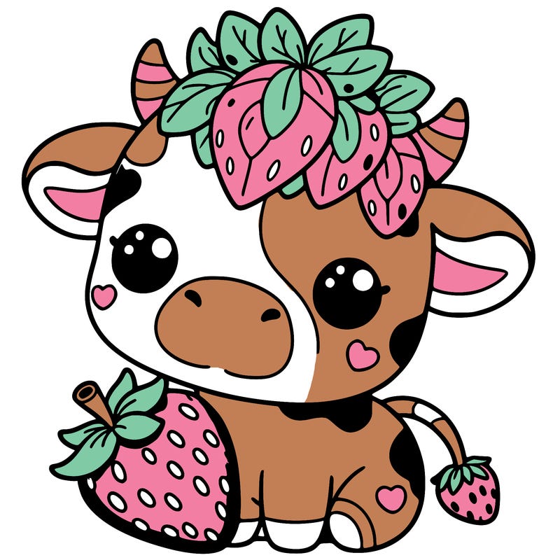 cute strawberry cow