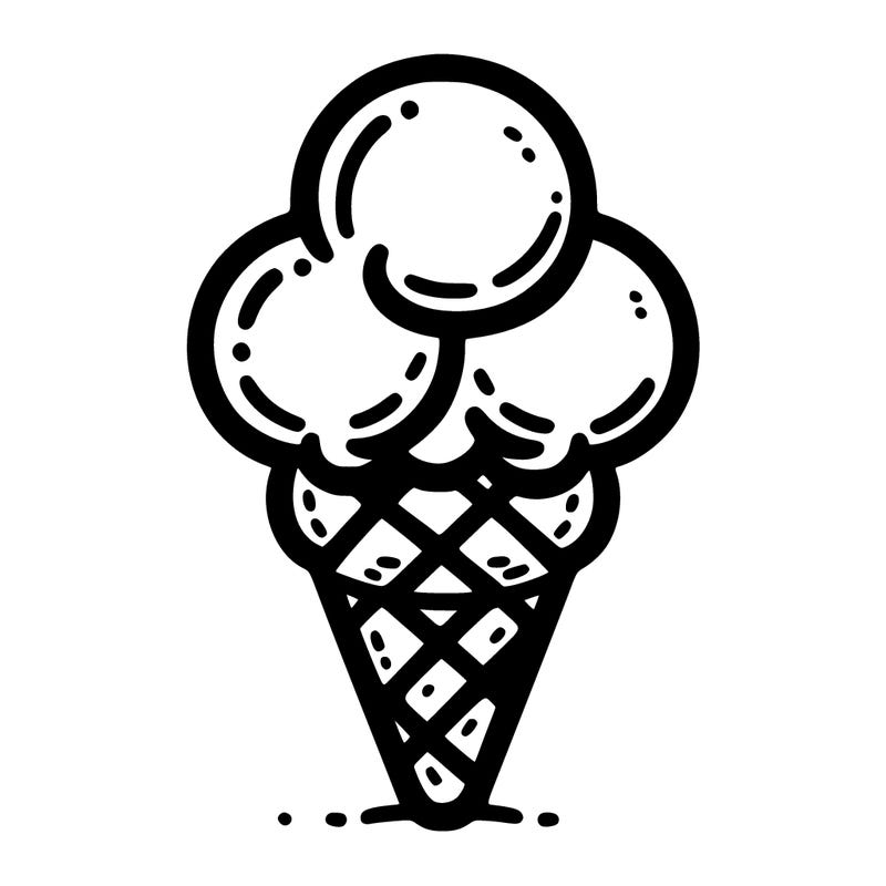 ice cream cone with three big scoops