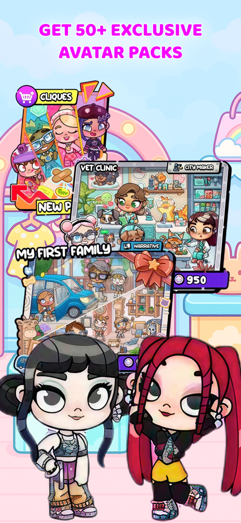 Preview of exclusive avatar packs and characters in Avatar Life City World Mods