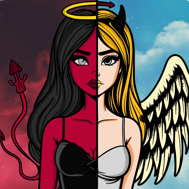 devil vs angel realistic girl