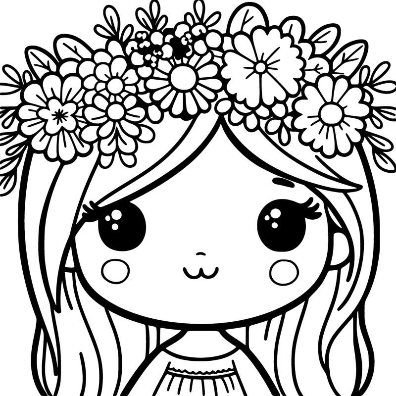 girl with flowers crown