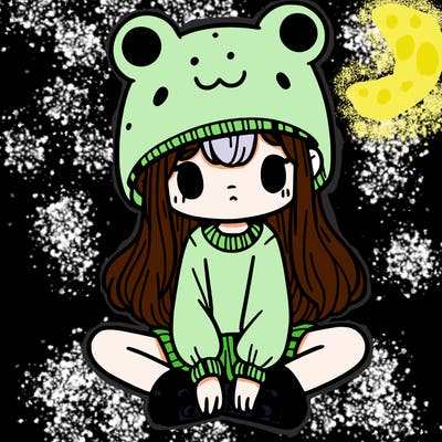a girl wearing a frog hat and some frog socks